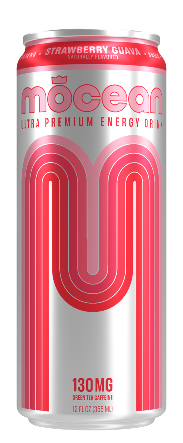 mōcean Strawberry Guava adaptogenic energy drink 12-pack, no taurine